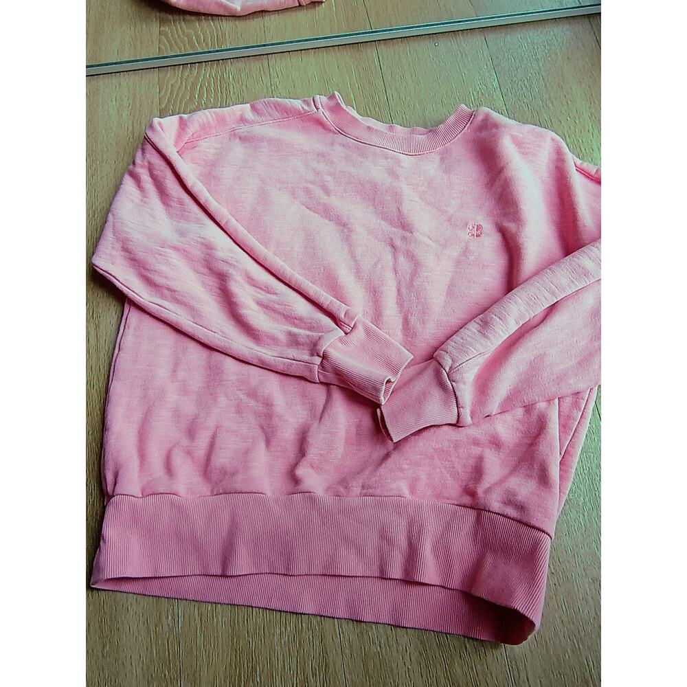 Sweaty Betty London pink cotton pullover sweatshirt athleisure quiet Luxury cozy